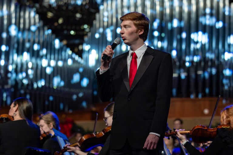 male soloist singing