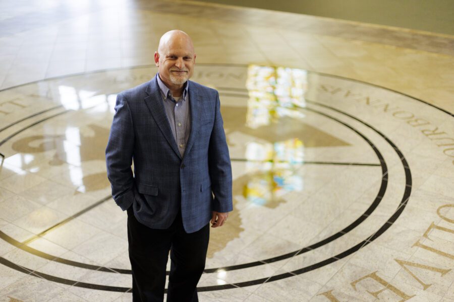 Leon Blanchette in Centennial Chapel lobby