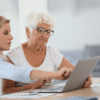 stock image of women on a laptop