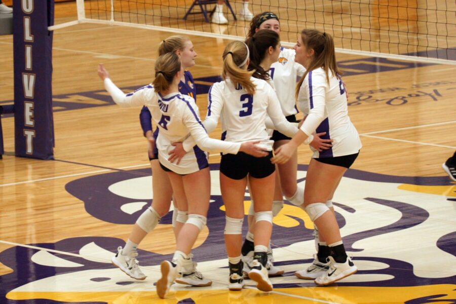 women on volleyball court