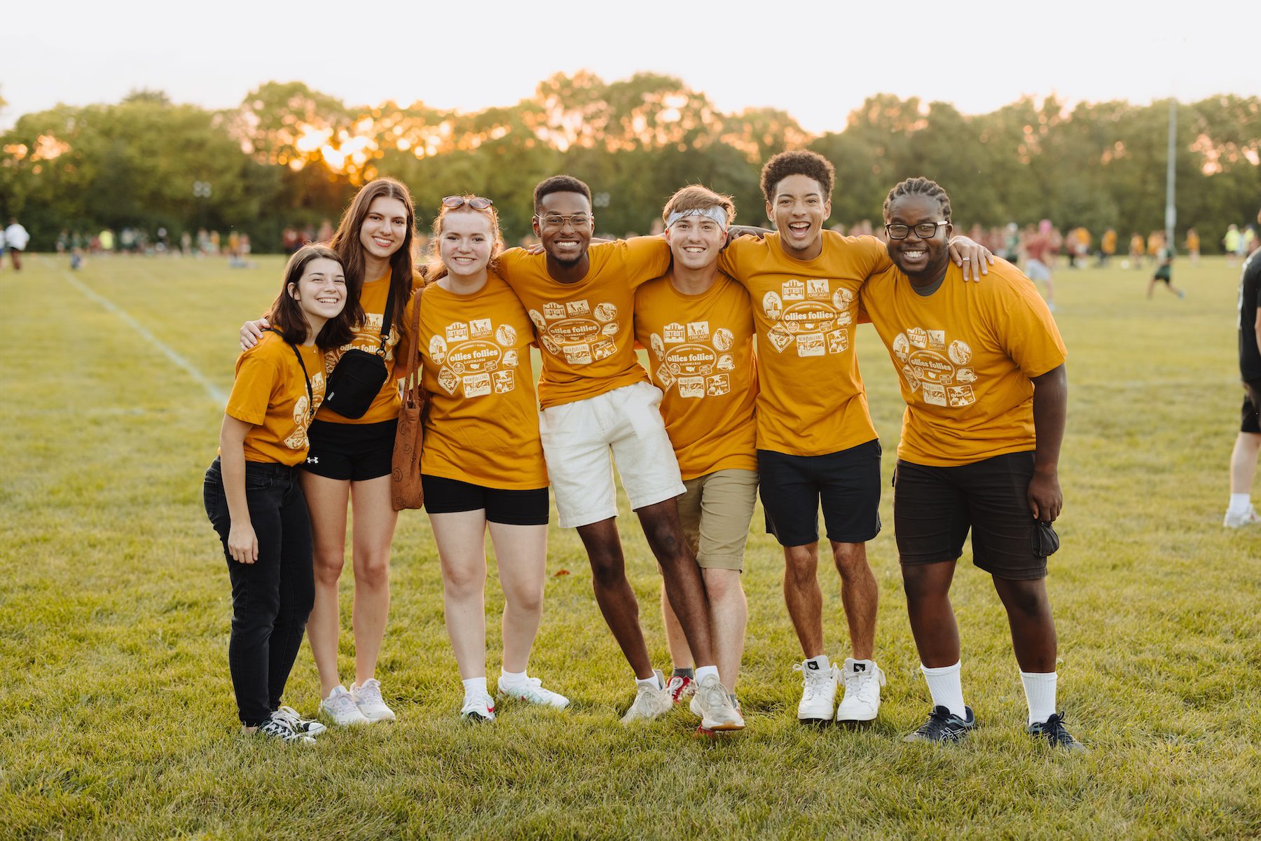 students smiling during athletic games