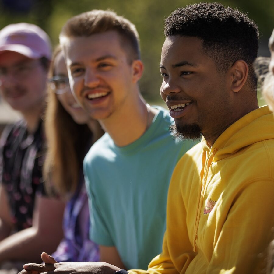 male students smiling