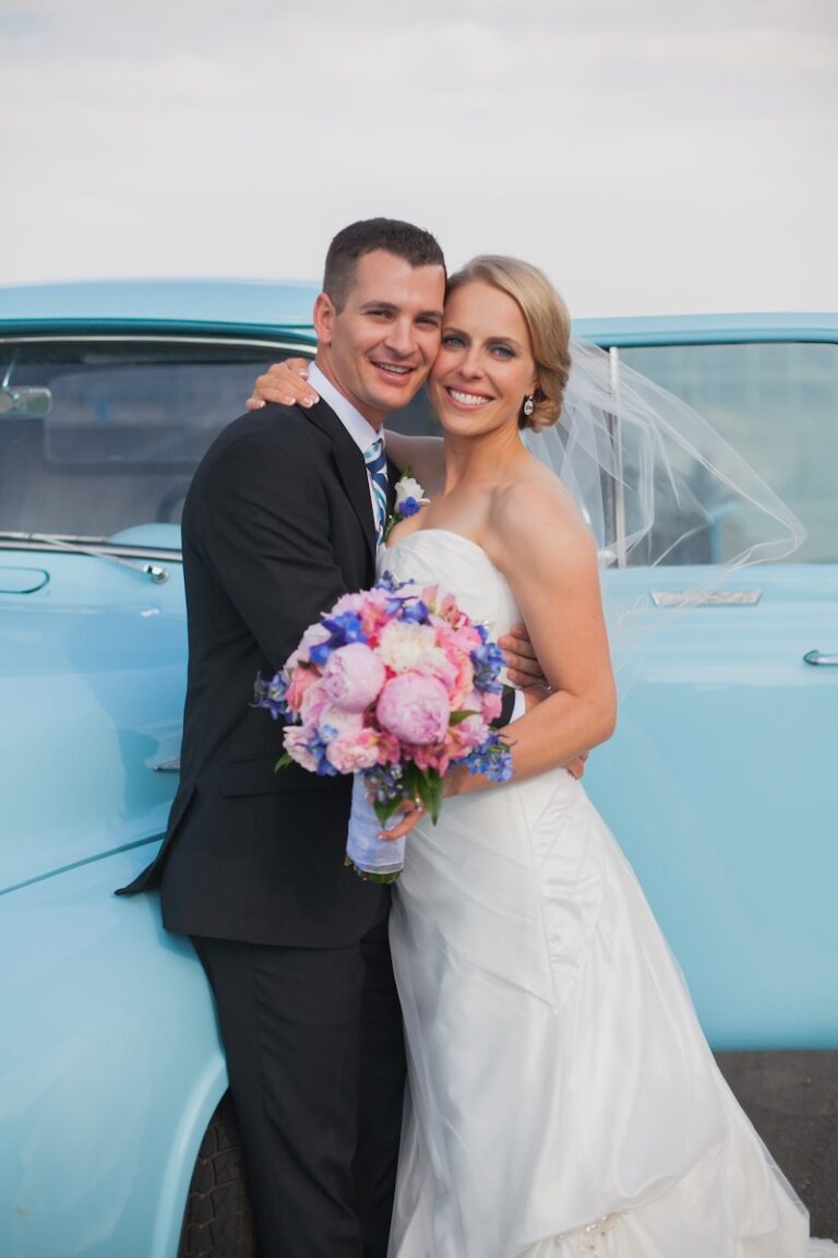 Kyle McDonald and his wife on their wedding day