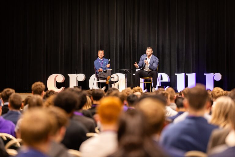 Tim Tebow speaking during Q&A session