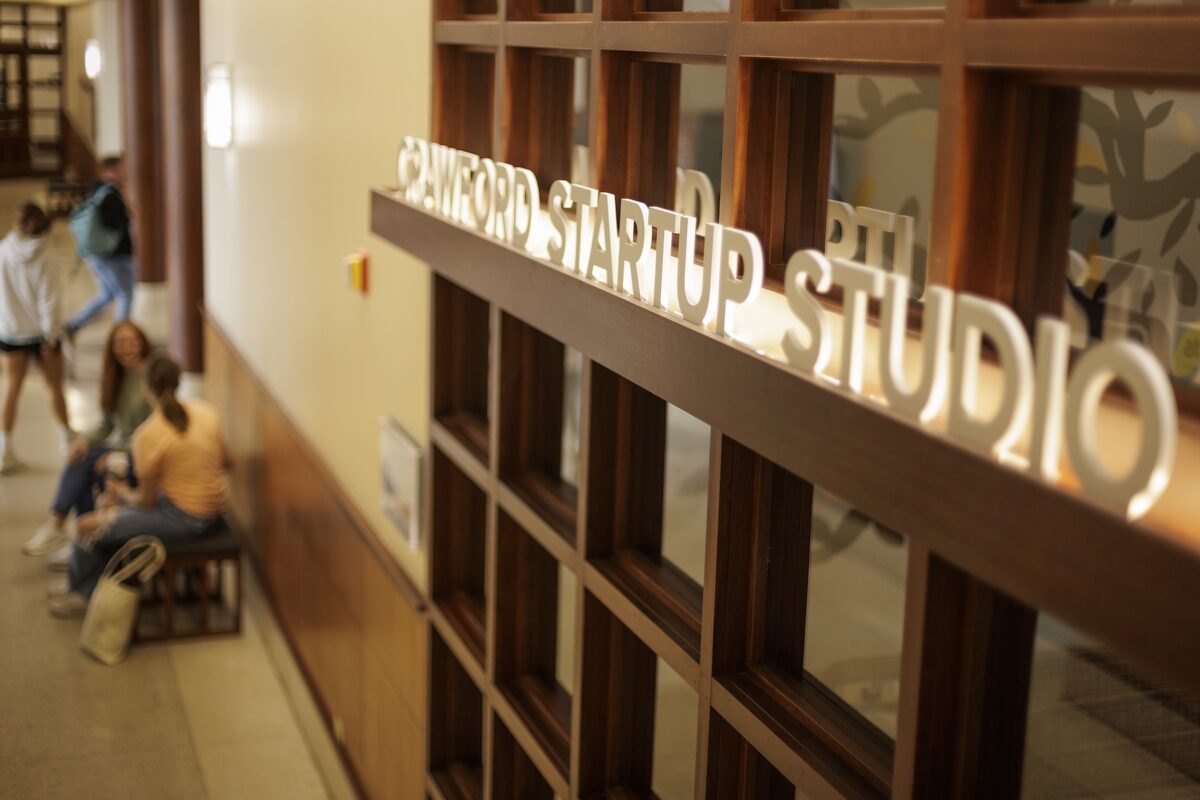 Crawford Start-up Studio sign