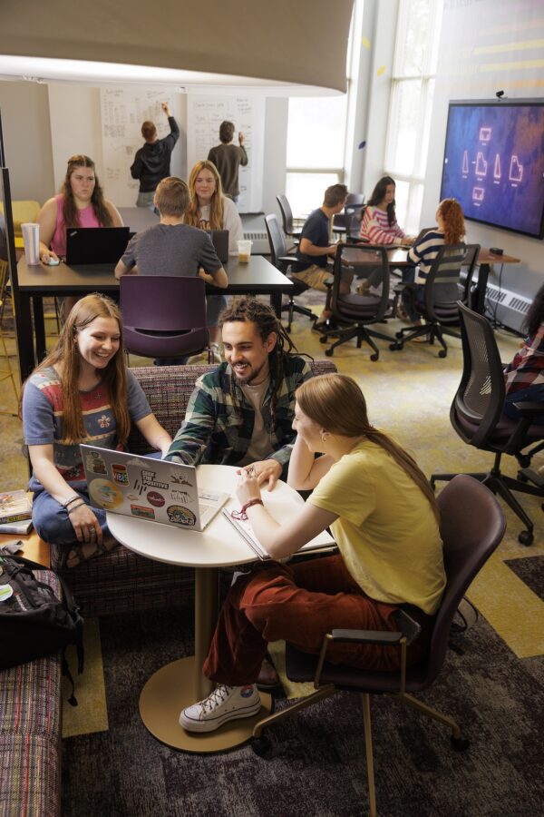 students in the Crawford start-up studio