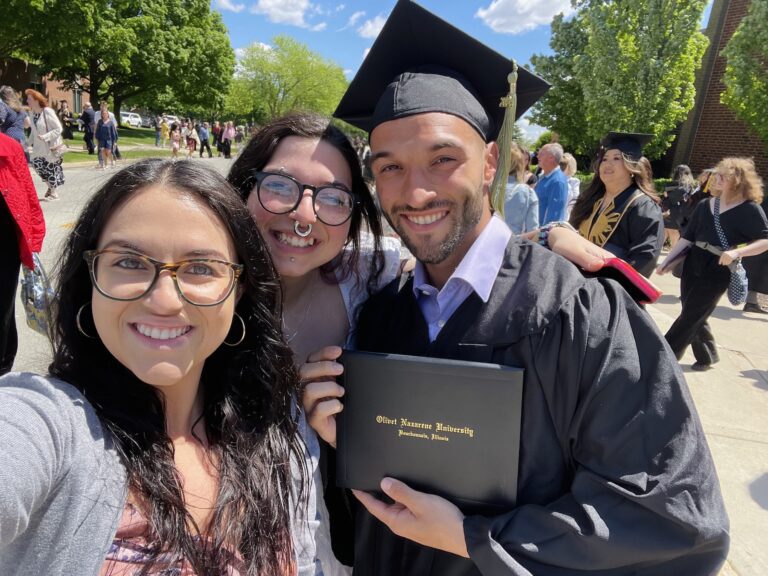 Vincent Giuliano and sisters at graduation