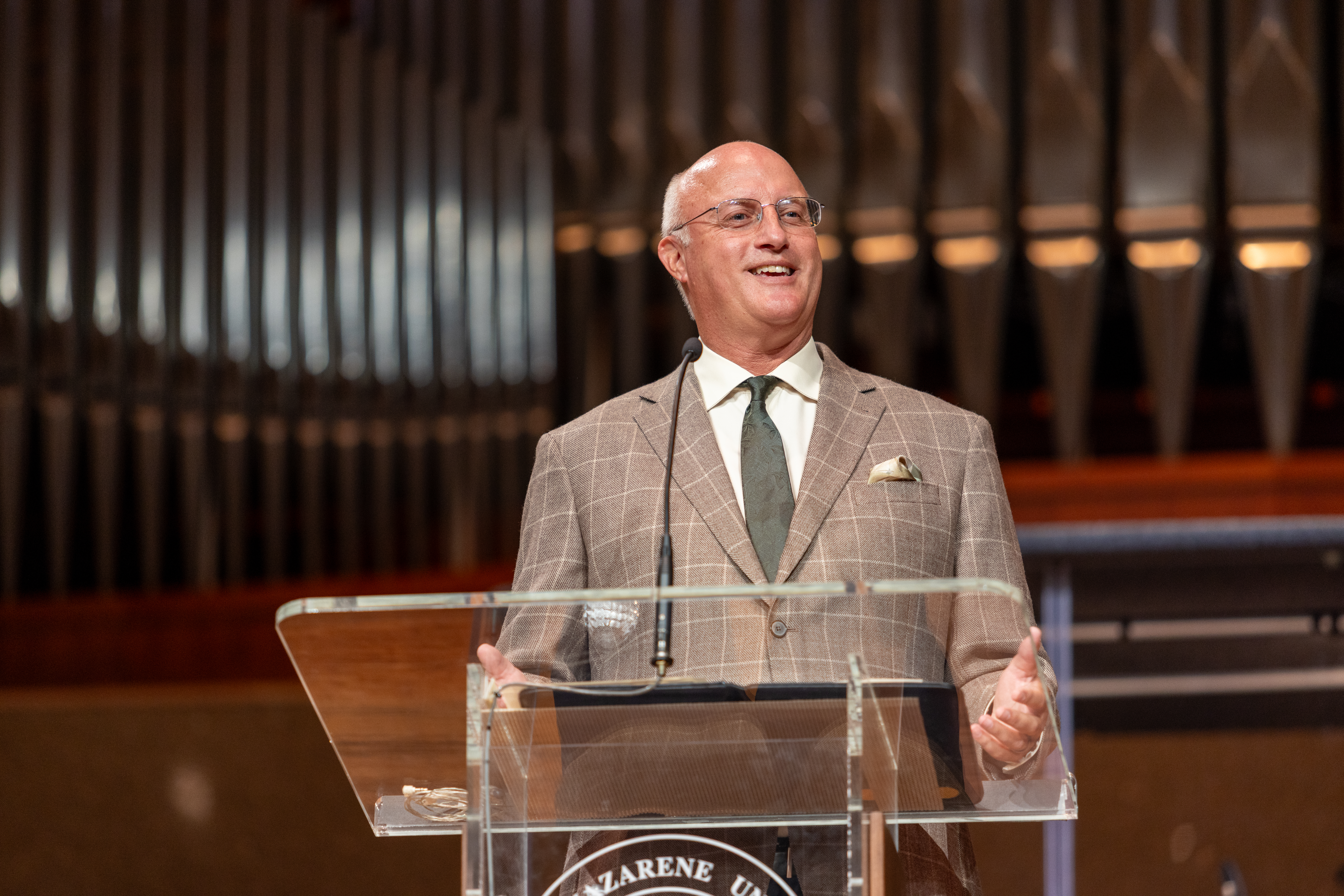 Gregg Chenoweth speaking at chapel