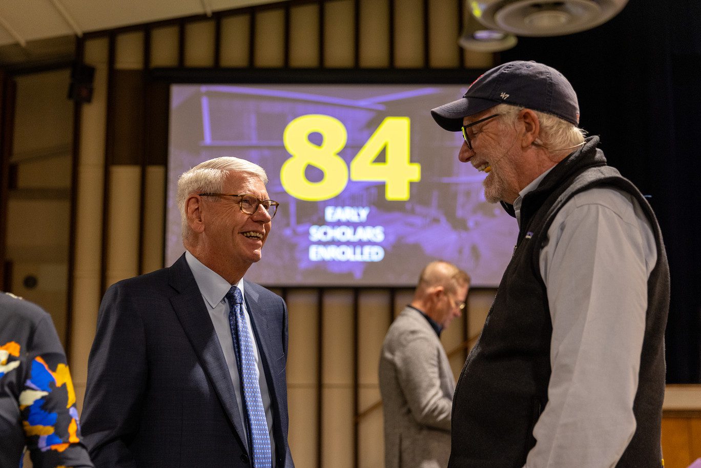 Two men talking