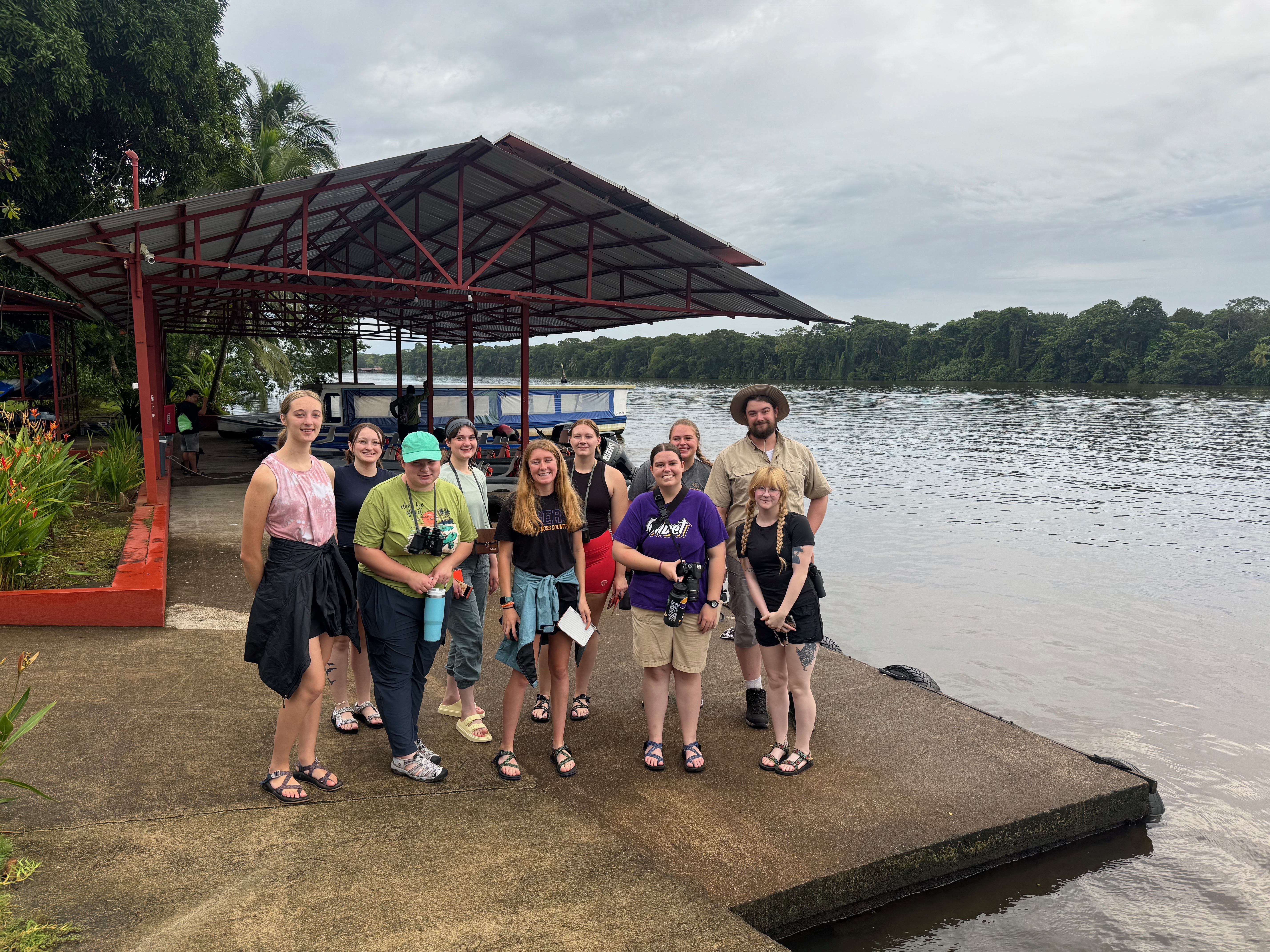 Group of people standing on a dock