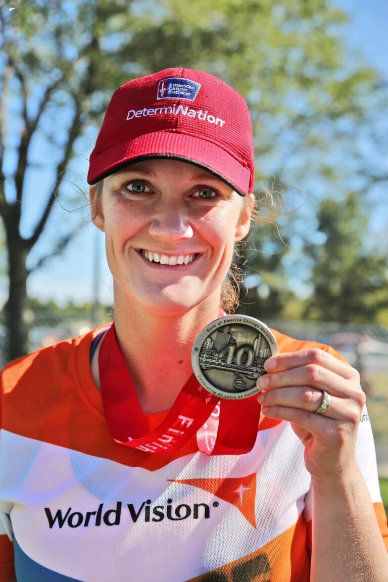 Elyse after her first marathon