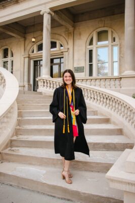 Anna Shoup in her graduation regalia