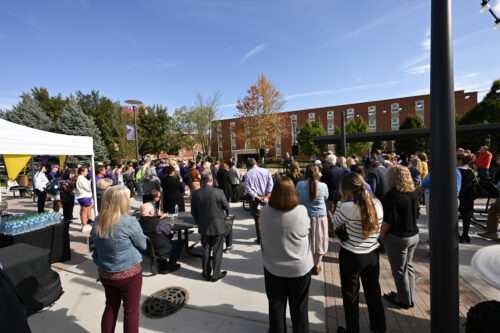 People at the Allen Plaza dedication