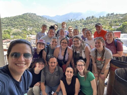 The Honduras mission trip group taking a picture