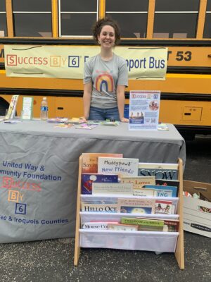 A picture of Erin Fagan working at her internship