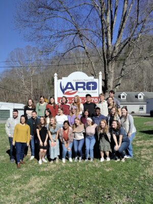 Heather with her mission team on their mission trip.
