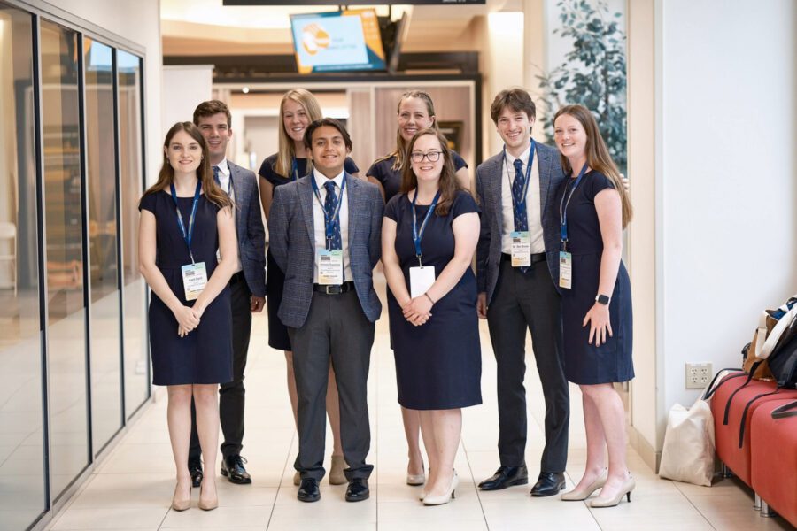 Heather with some classmates at a conference in Texas