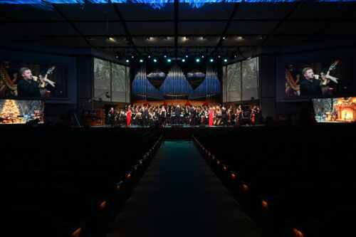 Picture of the people performing on the stage for Sounds of the Season