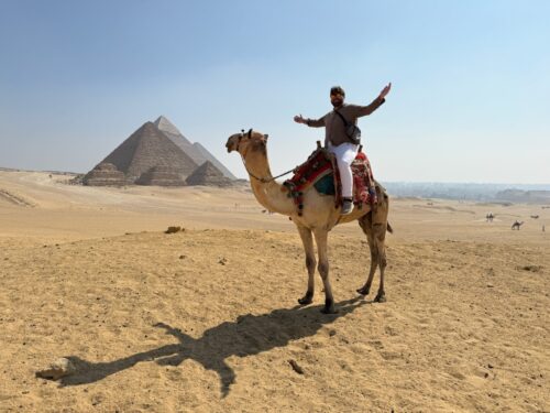 Steven Norlock at the pyramids in Egypt.