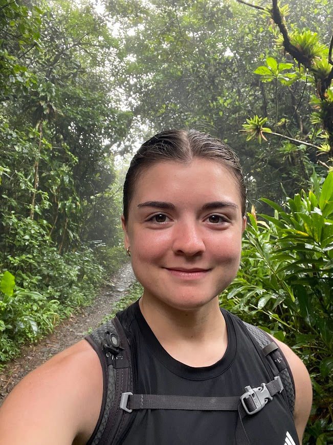 Hope on a hike in a rainforest