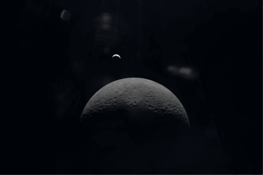 Crescent Earth Over Lunar Horizon taken by NASA