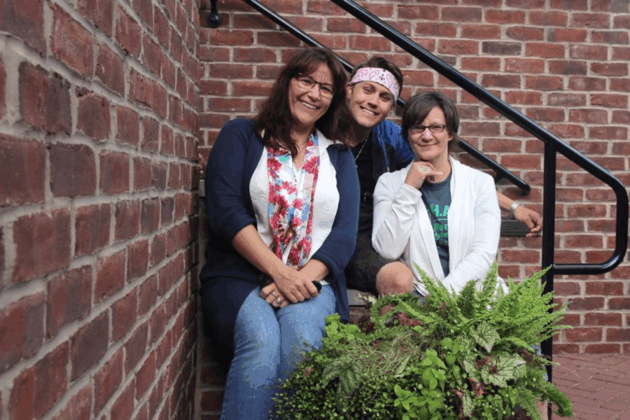 Nancy with her son and sister.