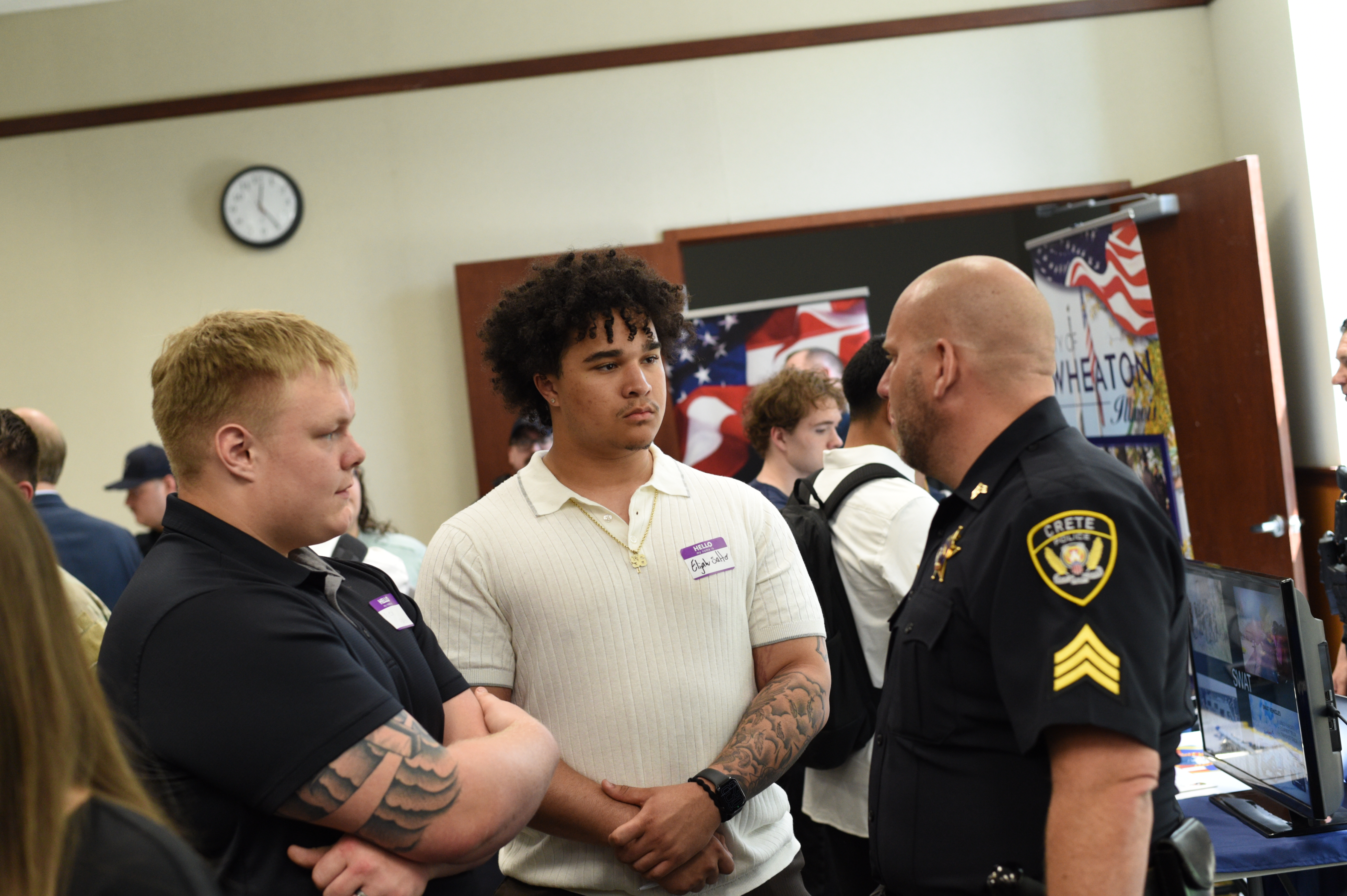 A picture of students at the career fair.