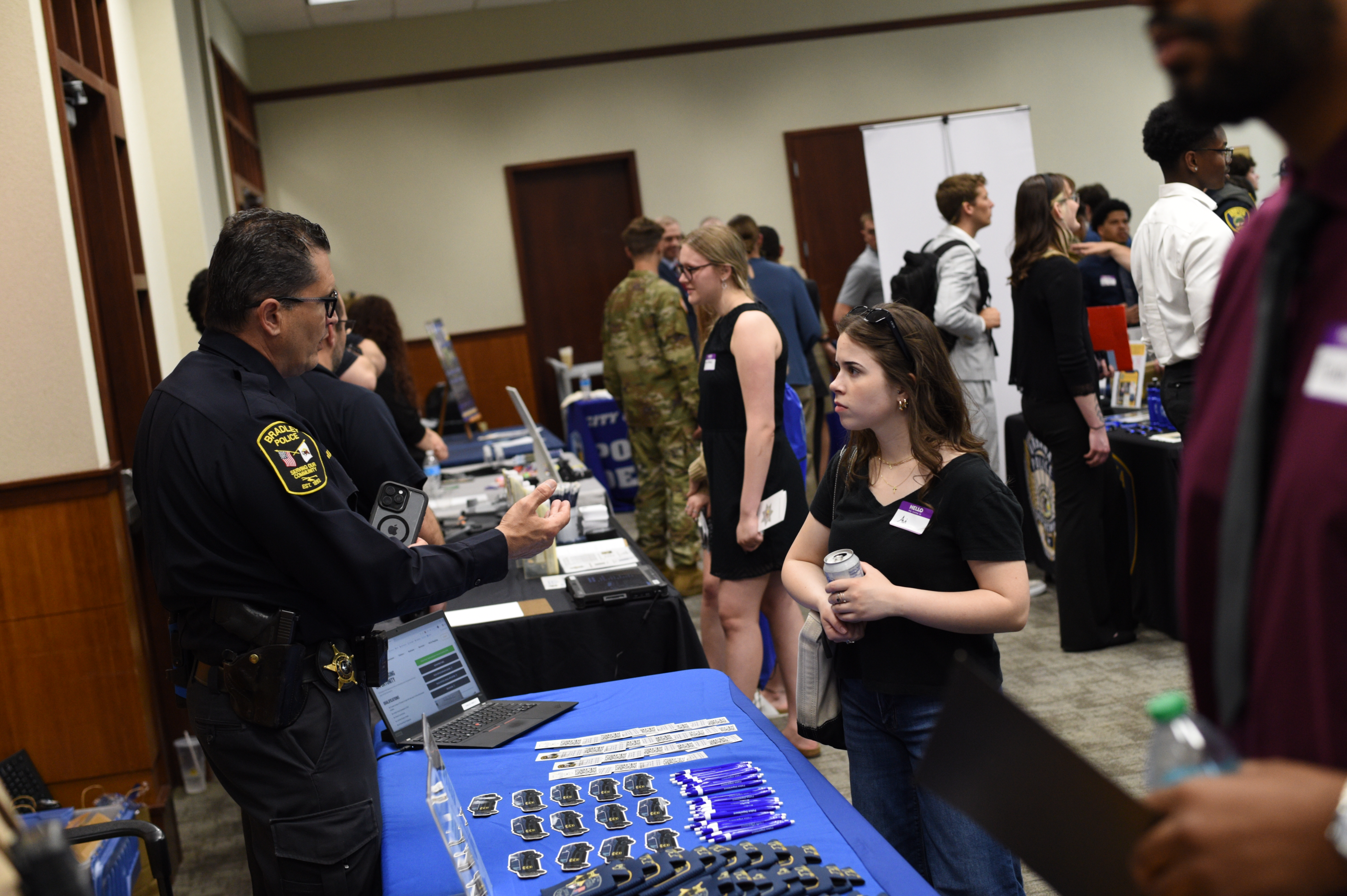 A picture of people at the career fair.