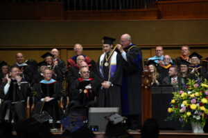 Ky receiving his award from Dr. Chenoweth