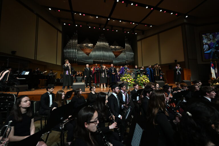 A picture of Orpheus choir on stage.