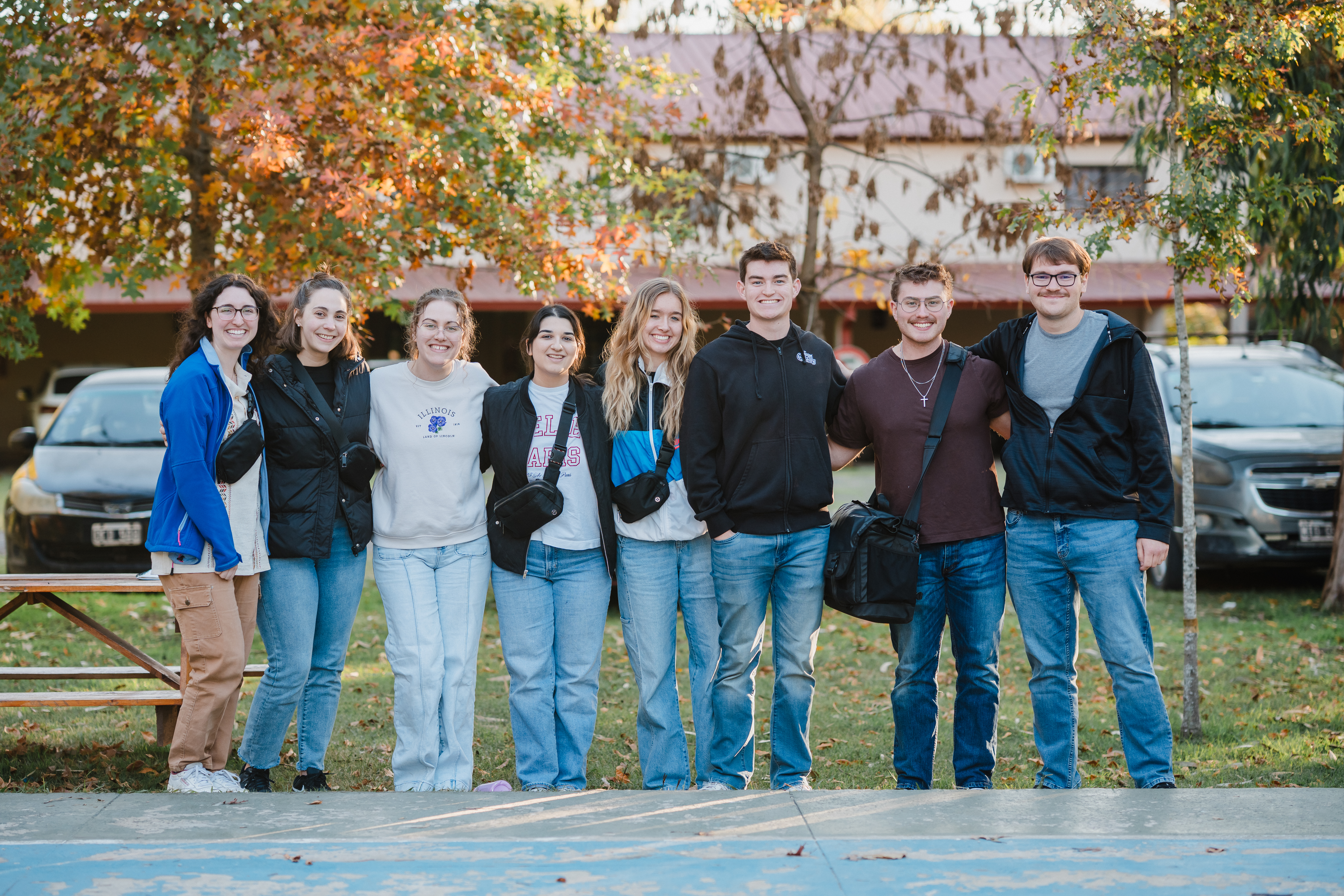 A picture of Cam and a group in the Shalom Trip.