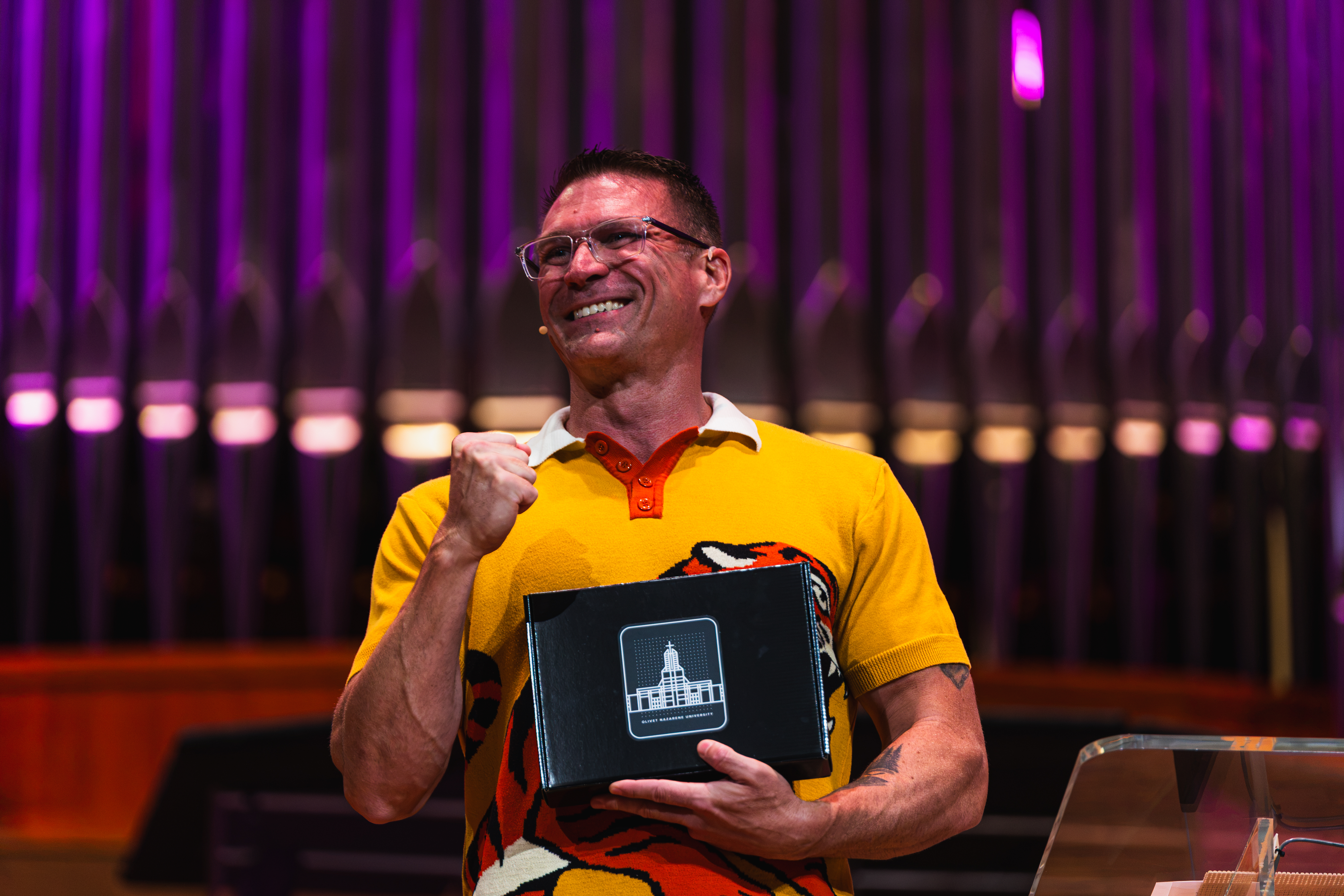 A picture of Ryan holding the Bible.