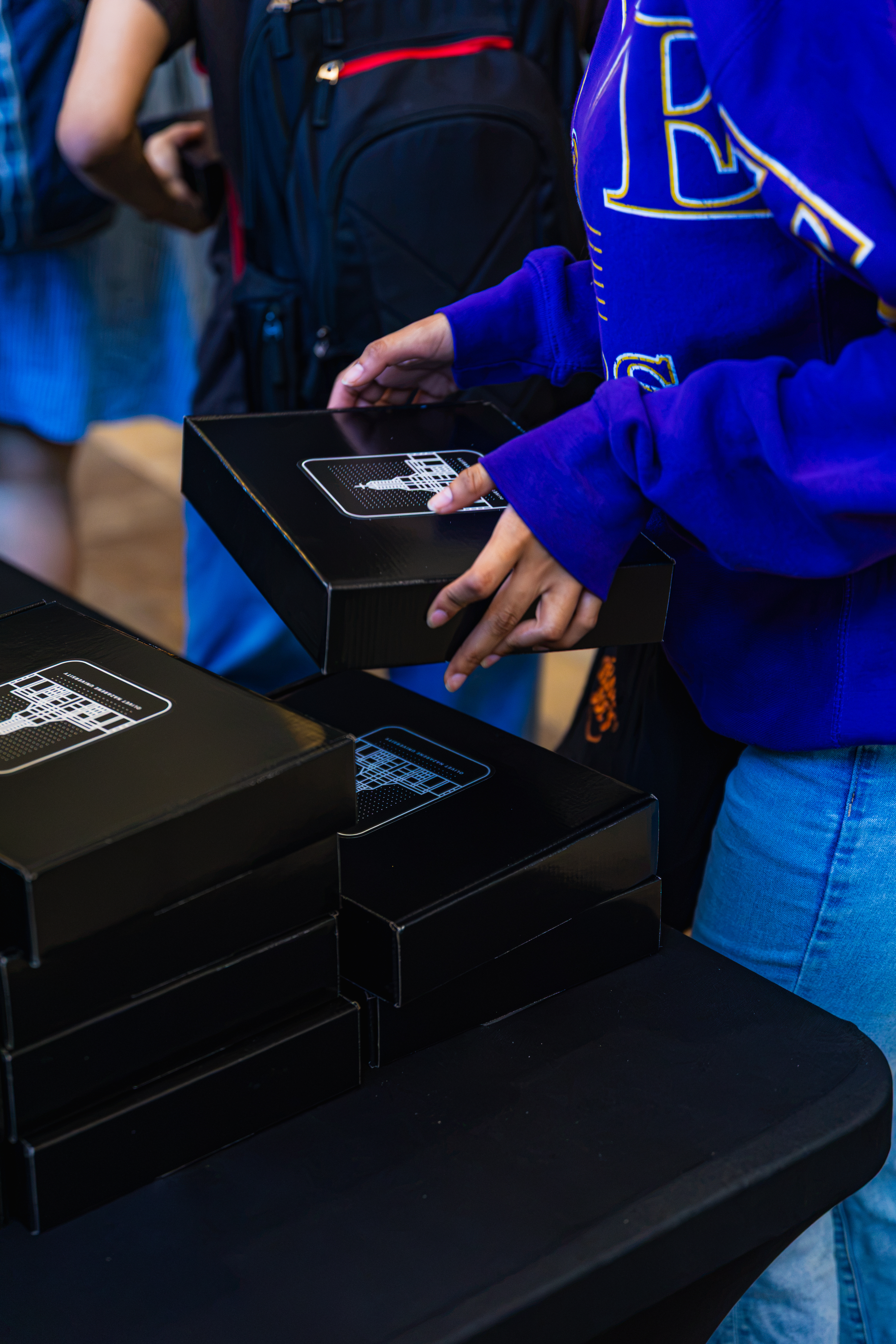 A picture of the Bibles in the box.