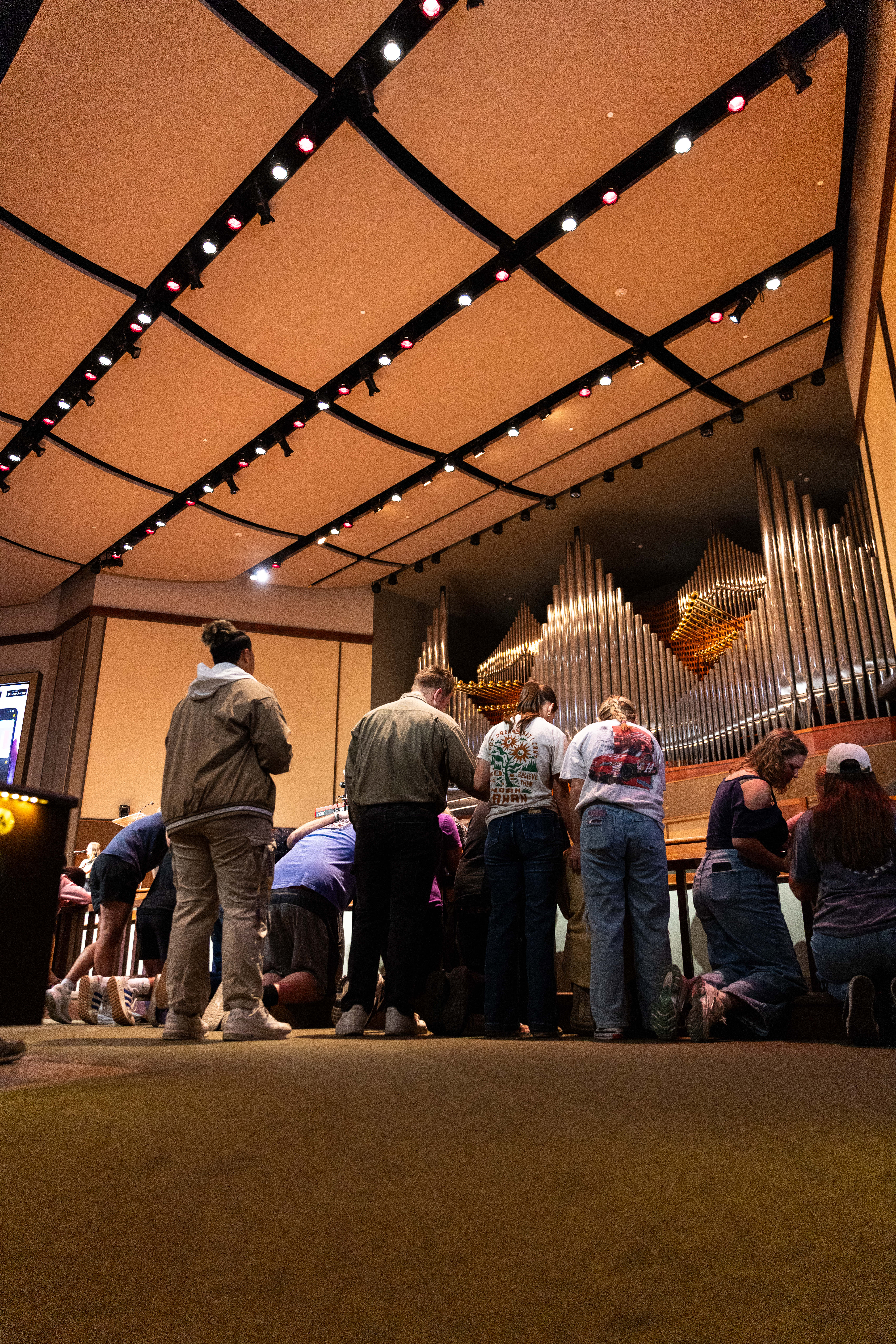 A picture of students worshiping at Chapel