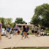 A picture of students moving into their dorms.
