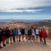 A picture of students and leaders at the end of their hike.